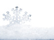 Snowflake in snow. Snowflake in snow.