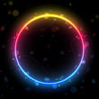 Rainbow Circle Border with Sparkles and Swirls.