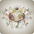 heart, calligraphic ornaments & flowers