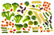 Slices of raw isolated vegetables Slices of raw isolated vegetables