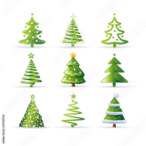 Vektor: Christmas tree set Christmas tree set