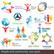 Business people community 3d icons. Vector design elements Business people community 3d icons. Vector design elements