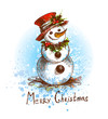 Vetor: Snowman. A sketch made by a pen with spots and sprays on a white Snowman. A sketch made by a pen with spots and sprays on a white