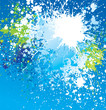 Background with white spots and sprays on blue Background with white spots and sprays on blue