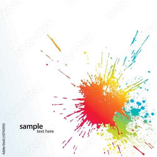 Vector: Background with colorful spots and sprays on a white Background with colorful spots and sprays on a white