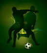 Football players with a soccer ball Football players with a soccer ball