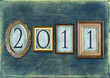 2011, cadres fond bleu