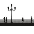 Silhouette parisien pont paris