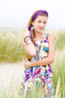 Model girl on the beach