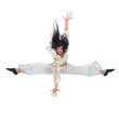 Happy young dancer jumping