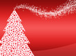 sfondo natalizio con albero di natale formato da fiocchi di neve