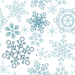 christmas seamless pattern with simple snowflakes