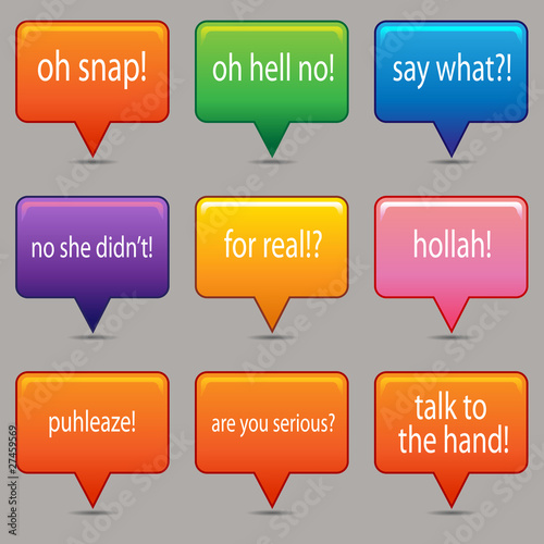 Vector: Brightly Colored Messaging Windows Brightly Colored Messaging Windows