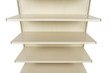 Close-up of empty retail store shelf