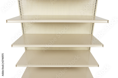 Photo: Close-up of empty retail store shelf Close-up of empty retail store shelf