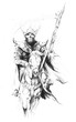 Sketch of tattoo art, death at horse