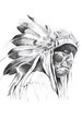 Sketch of tattoo art, indian head