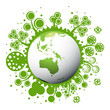 Ecology green planet vector concept background