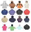 Photo: 16 children's winter jackets | Isolated 16 children's winter jackets | Isolated