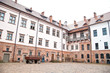 The photograph shows an old Mir castle, Belarus