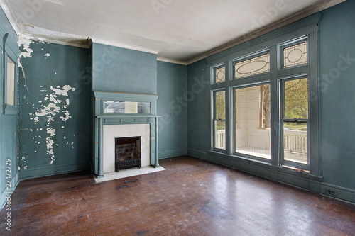 Photo: Living room in old abandoned home Living room in old abandoned home