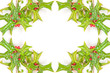 Christmas framework with holly berry isolated Christmas framework with holly berry isolated