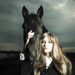 Photo : Beautiful girl and horse