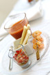 gaspacho et ses crevettes
