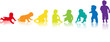 baby silhouette regenbogen