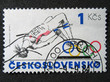 CZECHOSLOVAKIA - CIRCA 1984: showing athlete CZECHOSLOVAKIA - CIRCA 1984: showing athlete