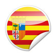 Pegatina bandera Aragon con reborde Pegatina bandera Aragon con reborde