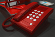 Red phone on office table