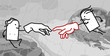 God creates Adam cartoon