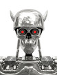 Photo en ligne au meilleur prix Metallic cyborg in helmet with horns
