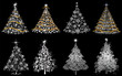 Set alberi argento oro e luci Set alberi argento oro e luci