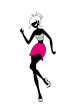 woman happy  dancing alone
