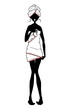 woman out of the shower semi-dress with towel wrap around her