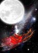 Weihnachtsmann mit Rentierschlitten im Weltraum