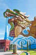 Golden dragon statue; animals of mythology in Thailand