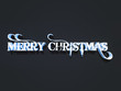Illustration: 3d phrase "Merry Christmas!" on a dark background 3d phrase "Merry Christmas!" on a dark background