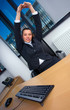 business woman stretching