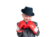Young boy with boxing gloves