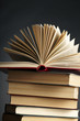 Pile of books on a black background Pile of books on a black background