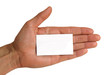 Hand mit Visitenkarte