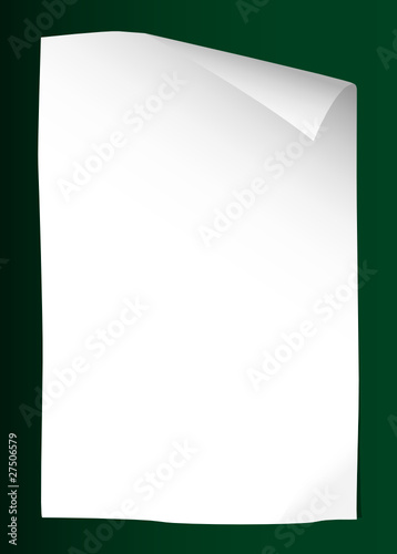 Vektor: Leeres Blatt Papier mit grünem Hintergrund Leeres Blatt Papier mit grünem Hintergrund
