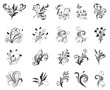 Set of floral design elements Set of floral design elements