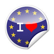 Pegatina I LOVE EUROPA con reborde