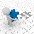 Man holding a puzzle piece