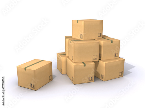 Illustration: Karton Stapel - Pile of Cardboard Boxes Karton Stapel - Pile of Cardboard Boxes