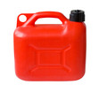 Red Plastic Gas can (fuel container) isolated with clipping path